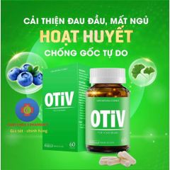 Viên uống OTIV cải Thiện Đau Đầu, Mất Ngủ, Hoạt Huyết Não hộp 60 viên