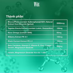 Viên uống Wit giúp tăng cường thị lực, giảm mờ mỏi mắt hộp 30 Viên