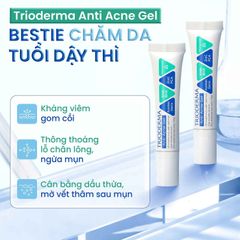 Gel chấm mụn Trioderma  Anti Acne Gel hỗ trợ giảm mụn, mờ thâm dạng tuýp 15g