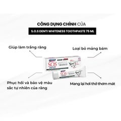 Kem đánh răng trắng răng, loại bỏ mảng bám Dr Ciccarelli S.O.S DENTI Whiteness Toothpaste 75 ml chính hãng