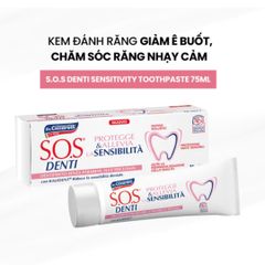 Kem đánh răng giảm ê buốt, chăm sóc răng nhạy cảm Dr Ciccarelli S.O.S DENTI Sensitivity Toothpaste 75ml chính hãng