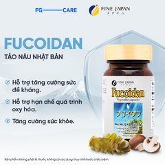Viên Uống Fucoidan Fine Japan 30 Viên - Hỗ Trợ Tăng Cường Sức Khỏe và Miễn Dịch - Tảo Mekabu & Nấm Agaricus Nhật Bản