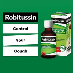 Siro giảm ho, đau ngực Robitussin Cough+Chest Congestion DM 237ml