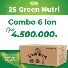 Sữa Hạt Ngũ Cốc 25 Green Nutri - Chứa Tảo Xoắn Spirulina, Thực Phẩm Lành Mạnh, Thuần Chay, Tốt Cho Sức Khỏe, Combo 6 Lon 750Gr