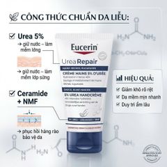 Kem Dưỡng Da Tay Eucerin Urea Repair Plus 5% 75ml - Cấp Ẩm, Làm Dịu Da Khô, Tổn Thương, Lành Tính Cho Mọi Loại Da