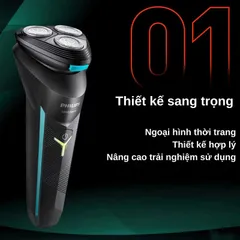[CHÍNH HÃNG] Máy cạo râu Philips S1115, 3 lưỡi, cạo khô và ướt