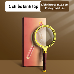 Kính Lúp Phân Giải HD Phóng Đại 6 Lần Gọng Kim Loại Cao Cấp