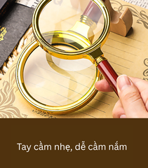 Kính Lúp Phân Giải HD Phóng Đại 6 Lần Gọng Kim Loại Cao Cấp