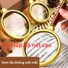 Kính Lúp Phân Giải HD Phóng Đại 6 Lần Gọng Kim Loại Cao Cấp