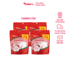 Combo 4 túi khăn nén du lịch Care4u 25 viên ( 4 x 25 viên)