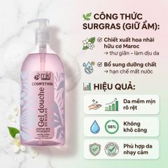 MKL Gel Douche Surgras Sữa Tắm Dưỡng Ẩm 1000ml Hương Nhài Maroc Dịu Nhẹ Không Khô Rít Chính Hãng 1L