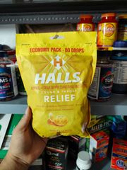 Kẹo Halls thông cổ, mát họng Halls Relief Honey Lemon 80 viên