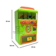 Đồ chơi máy bán nước tự động cho bé kèm xu và lon nước mini giúp bé tăng kỹ năng vận động tinh