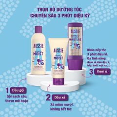 Dầu Gội Aussie giúp dưỡng ẩm làm mềm mượt tóc khô xơ, giúp tóc bồng bềnh Miracle Shampoo Moist 300ml