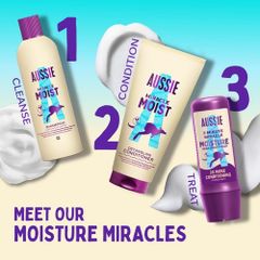 Dầu xả Aussie giúp dưỡng ẩm làm mềm mượt tóc khô xơ, giúp tóc bồng bềnh Miracle Shampoo Moist 300ml