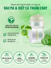 Mặt nạ Rau Má & Diếp Cá giảm dầu, mụn Herbario 30ml thuần chay