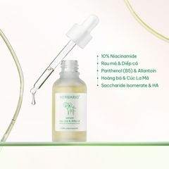Serum Rau má và Diếp cá Herbario 30ml sạch mụn, thuần chay VN
