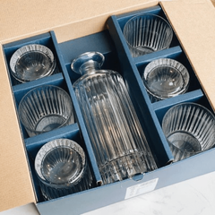 Bộ bình rượu pha lê Bohemia Skyline gồm 1 bình 0,7L và 6 cốc dung tich 320ml