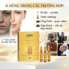 Serum nâng cơ cấp tốc ISDIN Instant Flash 5 ống x 2ml - Làm đầy nếp nhăn, da căng mịn ngay trước makeup