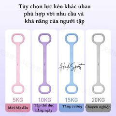 Dây đàn hồi hình số 8 Lining chất liệu silicon đúc nguyên khối tập vai lưng tập toàn thân 4 mức 5/10/15/20kg LJSU348