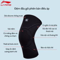 Băng bảo vệ đầu gối Hadi LINING bó gối thể thao loại điều áp phù hợp chạy bộ, chơi thể thao mã LDEU851
