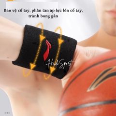 Băng bảo vệ cổ tay LI-NING băng tay cầu lông thấm hút mồ hôi khi chơi thể thao