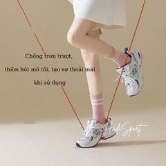 Tất thế thao nữ tất thời trang phong cách Hàn Quốc độ đàn hồi cao chống trượt thoáng khí thấm mồ hôi