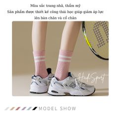 Tất thế thao nữ tất thời trang phong cách Hàn Quốc độ đàn hồi cao chống trượt thoáng khí thấm mồ hôi