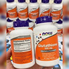 Viên Uống Glutathione NOW 500mg 60 Viên – bổ sung dinh dưỡng