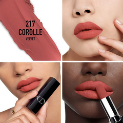 (Cao cấp)Son Dior Rouge Dior Couture Lipstick Velvet Finish 217 Corolle Màu Hồng Khô Chính hãng