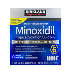 Minoxidil 5% Kirk-land Dung Dịch Mọc Râu Và Tóc Hiệu Quả Của Mỹ Hộp 6 Chai 