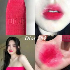 Son môi Dior Rouge Dior màu 784 Rouge Rose Velvet đỏ hồng