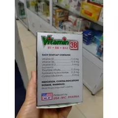 Vitamin 3B {B1+B 6+B 12} hộp 10 vỉ× 10 viên nang mềm tăng cường sức khỏe, nâng cao sức đề kháng,Tê bì chân tay