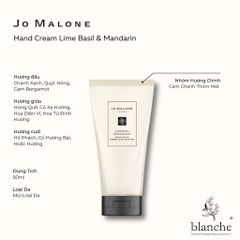 (Chai 50ml) Kem Dưỡng Da Tay Jo Malone Lime Basil & Mandarin Hand Cream Chính Hãng