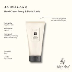(Chai 50ml) Kem Dưỡng Da Tay Jo Malone Peony & Blush Suede Hand Cream Chính Hãng