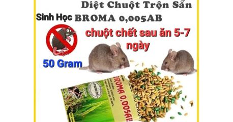 5 gói diệt chuột sinh học broma dạng lúa, gói 50 gam
