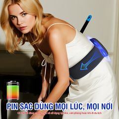 Đai Massage Bụng Rung Nóng Puli PL-518 Kết Hợp Túi Khí Thông Minh - Giảm Mỡ Bụng, Thư Giãn Tại Nhà, Pin Sạc Tiện Lợi