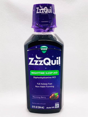 Siro hỗ trợ giấc ngủ ban đêm Vicks Nyquil ZzzQuil Nighttime Sleep Aid 354ml (Warming Berry)