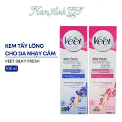 Kem Tẩy Lông Veet Silk & Fresh Nhẹ Dịu An Toàn Loại Bỏ Lông Mịn Màng Tức Thì