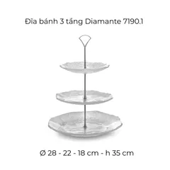 Đĩa bánh 3 tầng Diamante 35cm IVV