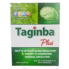 Taginba Plus - 100 viên - giúp hoạt huyết và tăng cường tuần hoàn não