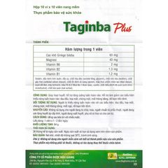 Taginba Plus - 100 viên - giúp hoạt huyết và tăng cường tuần hoàn não
