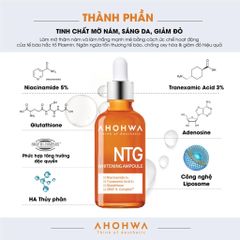 Tinh Chất Hỗ Trợ Giảm Nám, Dưỡng Trắng Ahohwa NTG Whitening Ampoule 50ml