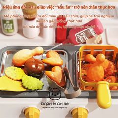Đồ chơi quầy bán gà rán GuGu hiệu ứng hơi nước, đổi màu thức ăn, bé có trải nghiệm nấu ăn và bán hàng