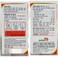 Bột sủi/nước mát thanh nhiệt Herba Cool Extra, vị Nha đam và Bắp
