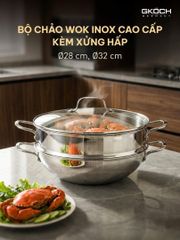 CHẢO WOK KÈM XỬNG HẤP GKÖCH – ĐẲNG CẤP BẾP ĐỨC