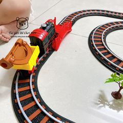 Đồ chơi lắp ráp đường ray tàu hỏa cho bé cỡ lớn dùng pin có nhạc giúp bé phát triển tư duy logic dành cho bé 3 tuổi