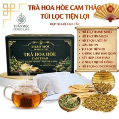 Trà Hoa Hòe Cam Thảo - Trà Túi Lọc Cao Cấp Hỗ Trợ Huyết Áp Cao, Thanh Nhiệt, Ngủ Ngon [Hộp 30 Gói]