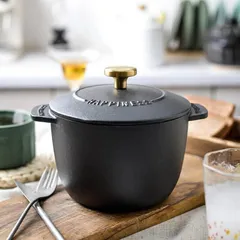 Nồi gang thô nguyên khối chống dính thương hiệu Happiness 20cm