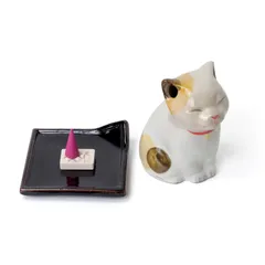 Lư hương gốm hình mèo Nhật Bản – Incense Holder decor bàn trà, phòng ngủ